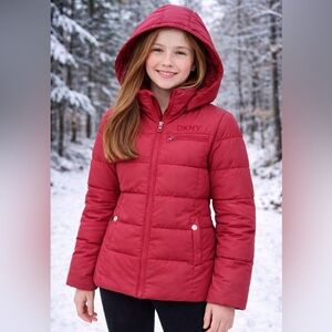 Girl 10 DKNY Red Puffer Jacket
